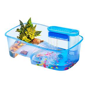 Turtle tank with sun -raising tank special fish tank Brazilian turtle nourishing turtle box house villa living room small house house

