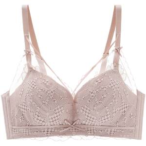 Fenteng Steel Ring Free Bra Lace Women's Side Breast Small Breast Bra Top Support Anti sagging Sexy Gathering Women's Underwear