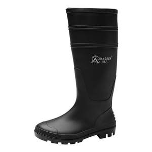 
Qiangren 3515 high-tube rain boots men's waterproof anti-slip rain boots labor protection mid-tube water shoes construction site rubber shoes fishing large size