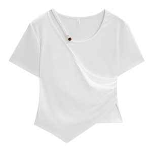 
IEF/Aiyifu [Small Man] Beautiful and beautiful bottoming shirt 2026 summer new short-sleeved T-shirt for women