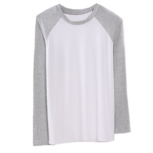 Long -sleeved pajama men's thin men's Modal large size top home service summer single spring autumn T -shirt bottoming shirt
