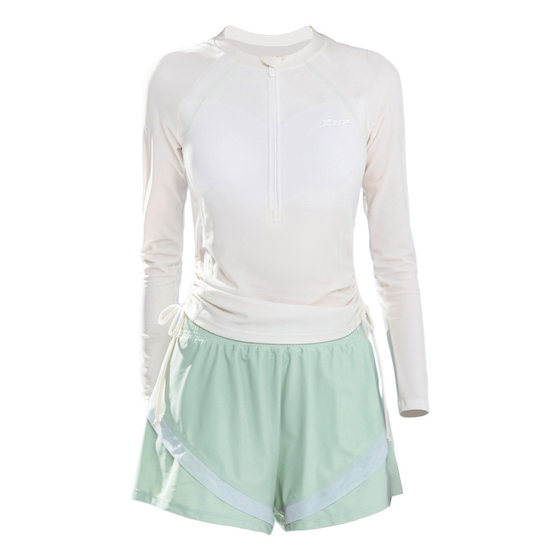 
Xtep long-sleeved swimsuit for women 2026 new conservative belly-covering slimming split boxer sports swimming pool special wear