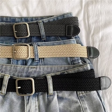 Тканые пояса брюки женские мужские 2024 новые джинсы модные молодые люди холст крепкий подросток