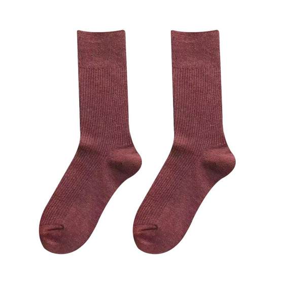Socks women's 100% cotton mid-calf socks autumn and winter thick long stockings stockings loose mouth boneless confinement high socks