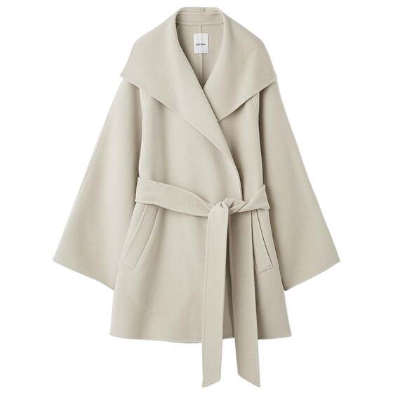 Mila Owen autumn and winter elegant solid color wool blend double-sided woolen bathrobe coat 09WFC255107