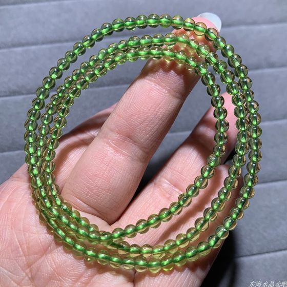 ທໍາມະຊາດ Peridot Emerald ສີຂຽວສາມວົງ Bed Buddha Bracelet ໂປ່ງໃສ Crystal Multi Circle Necklace ສາຍແຂນຂອງຂັວນເຄື່ອງປະດັບສໍາລັບແມ່ຍິງ