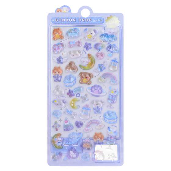 
Sanle children's three-dimensional 3D relief crystal sticker cartoon cute animal pattern girl's little nose toy sticker
