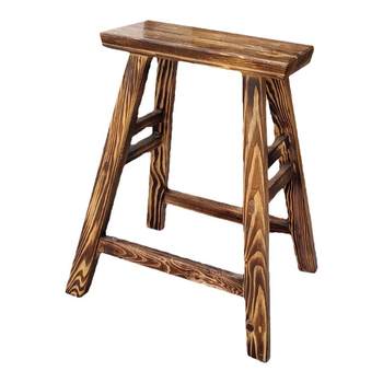 Retro old-fashioned bench restaurant hot pot restaurant stool solid wood bench high stool structure can be stacked and increased with tenon