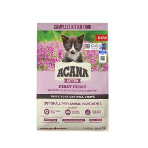 
Home Cat Sauce ACANA First Feast Kitten Cat Food Hairy Indoor Low-calorie Staple Food 1.8kg