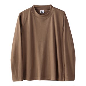 LUUD autumn and winter men's warm double-sided brushed German velvet half turtleneck long-sleeved T-shirt solid color minimalist inner layering shirt