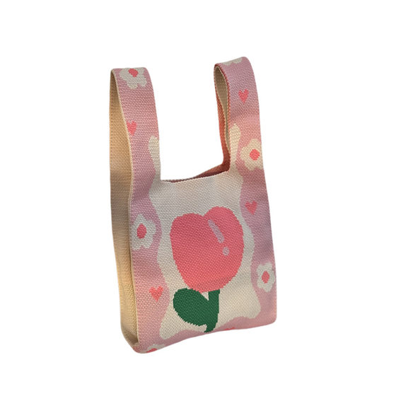 
2026 New Knitted Handbag Children's First Birthday Cartoon Souvenir Handbag Small Tote Bag Gift Bag