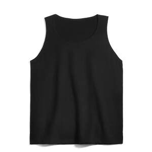 Summer trend versatile solid color men's base pure cotton vest breathable loose sleeveless T -shirt sports fitness customization
