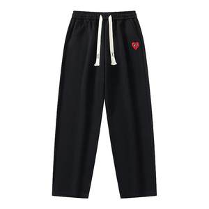 Charles Peach Heart Casual Sleeping Pants Men's 2025 New Spring and Autumn Love Embroidery Loose Straight Sports Pants