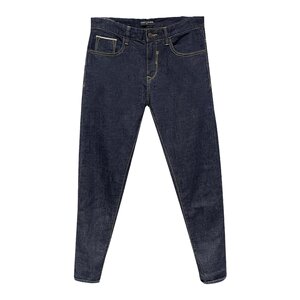 
DOLCA HOMME elastic small blue pants selvedge denim men's slim fit dark blue washed jeans