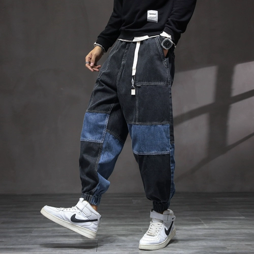 Осенние прямые свободные джинсы, мужские штаны, повседневные брюки, свободный прямой крой