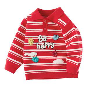 
Balabala children's clothing baby sweater boy baby sweater sweater festive fun cute playful pullover trend