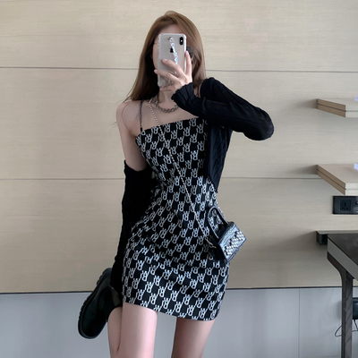 taobao agent Summer skirt, black dress, for plus size ladies