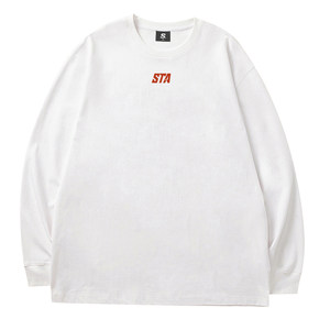 
STA trendy brand simple small letter long-sleeved T-shirt men and women American loose heavy spring and autumn sweatshirt couple pure cotton top