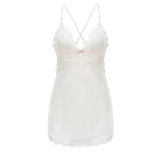 Sexy pajamas big size ice silk simulation silk suite high -level sensory chest pad camouflage nighttime suite fat MM200*0.5kg