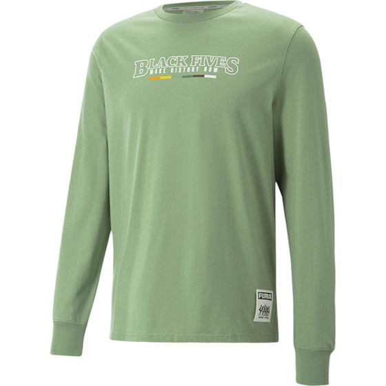 
Puma/Puma official authentic autumn new men's fashion printed breathable round neck long-sleeved T-shirt 537804