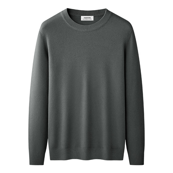 
Catman modal wool sweater men's autumn and winter round neck solid color long-sleeved T-shirt warm plus fleece sweater bottoming shirt
