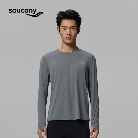 Saucony索康尼2024秋冬新款长袖针织衫男休闲运动舒适简约T恤上衣