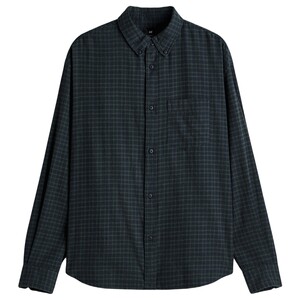 
HM men's shirt spring loose version commuter plaid long-sleeved inner shirt 1296173