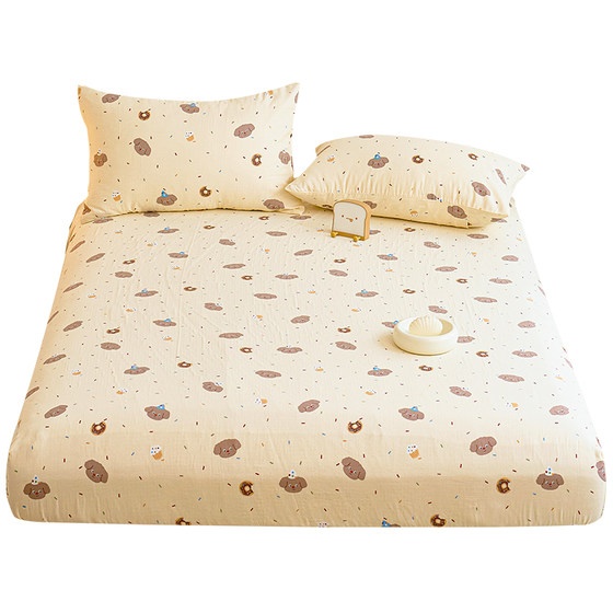 
Class A double-layer yarn pure cotton children's fitted sheet single piece 1.2 student dormitory mattress Simmons protective cover bed cover customization