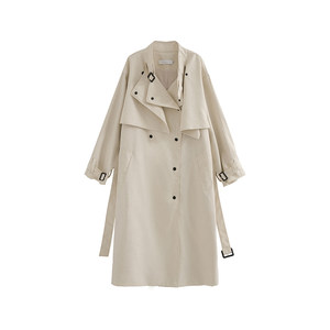 Moershop Paris street off-white design windbreaker women's temperament versatile mid-length spring jacket