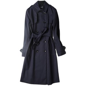 
Laiqian 2025 autumn new driver style double-breasted belt classic British mid-length windbreaker for women CO6616