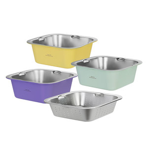 
NORTON vegetable sink drain basket food grade stainless steel basin washing fruit strainer basin kitchen washing rice sieve square basin