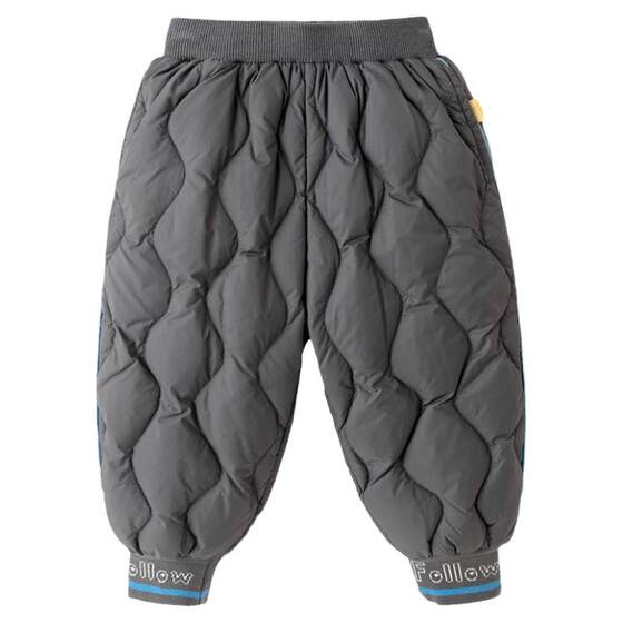 
Dudu Boy's New Winter Thick Down Pants Baby Warm Casual Pants Children's Fashion Fashionable Ties