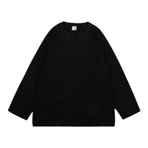 @Hong Kong Literary Men White Pure Cotton Long Sleeve T-shirt Men Loose Sweatshirt Solid Color Men's Underwear Base Shirt Men's Style
