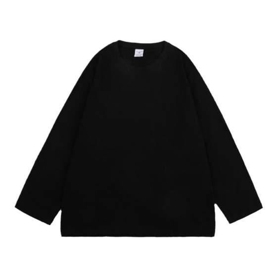 @Hong Kong Literary Men White Pure Cotton Long Sleeve T-shirt Men Loose Sweatshirt Solid Color Men's Underwear Base Shirt Men's Style
