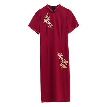 Meet the big size engagement red festive new Chinese cheongsam