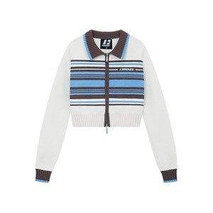 
Huang Junjie's same style FORNINES couple striped cardigan sweater men's trendy brand lapel jacket women's spring sweater
