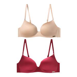 [No empty set 2 pieces] Anlifang one-piece markless bra women's thin small breast gathering underwear set
