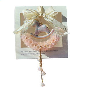 
Year of the Horse, success comes, rocking horse-bell lily float, song brocade car rearview mirror hanging, car pendant, girl gift