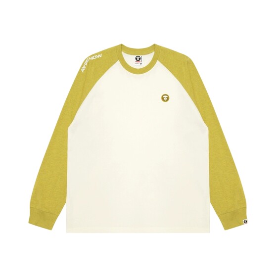 
Aape flagship store men's spring small label badge contrasting raglan simple long-sleeved T-shirt 1717XBP