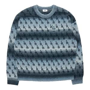 
MLB official couples fashion retro gradient presbyopia round neck knitted sweater 25 autumn new KPM02