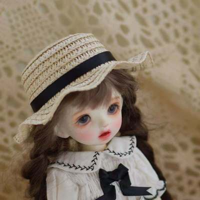 taobao agent Boyfuk and baby clothing BJD 6 points of wave edge woven straw hats Sun hat