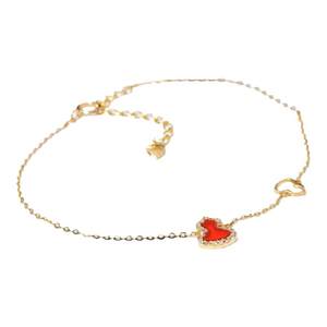 Korean popular 14K gold bracelet new red agate white fritillary zircon inlaid with gold jewelry for women