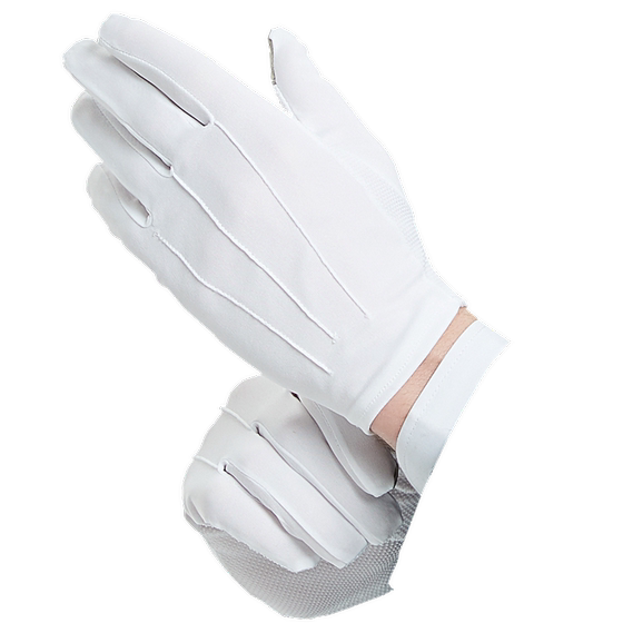 Three-string gloves etiquette white gloves security property guard performance hotel driver work concierge labor protection thin gloves