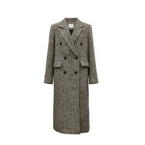 
Lingzhi Vero Moda windbreaker women's autumn and winter wool double-breasted herringbone pattern loose temperament coat