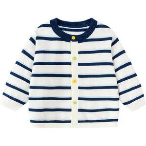 
Balabala children's sweater jacket boys and girls cardigan sweater spring and autumn children's clothing baby striped top