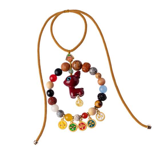 
Facts of Cinnabar Yilu Ping'an Automobile Pendant Car Interior Pendant Rearview Mirror Five-way God of Wealth High-end Gift