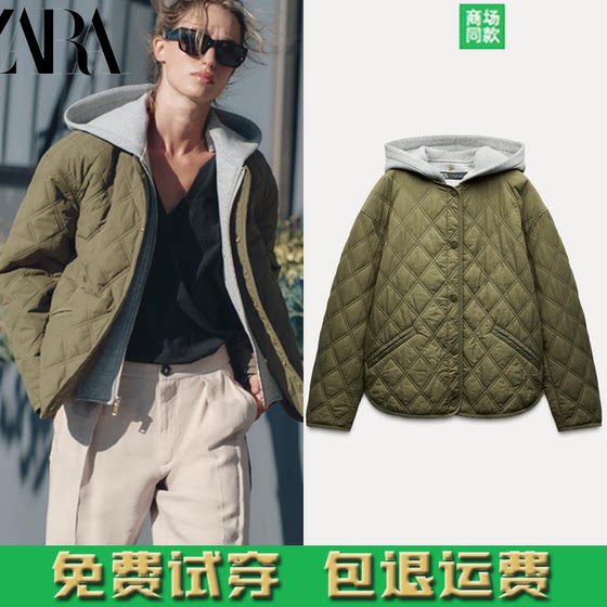 秋冬新品女装 可拆卸连帽圆领长袖棉服夹克外套 8073246