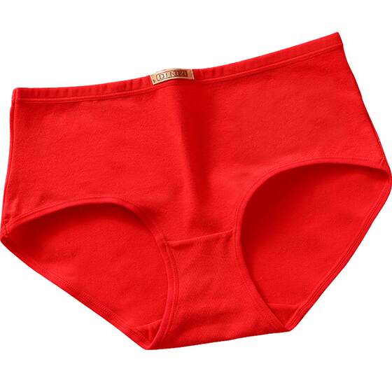 Cotton underwear female mid -waist full cotton ladies red new mother in the abdomen middle -aged large size girl triangular trousers