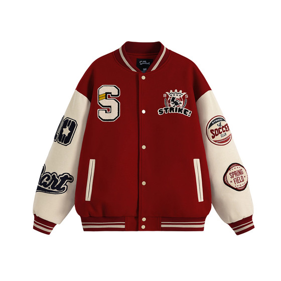 
The Simpsons Baseball Jacket Men's Autumn and Winter Thickened Couple's American Flight Jacket Black Padded Jacket for Women