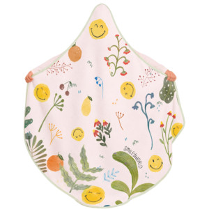 
French SMILEY baby bath towel pure cotton children's gauze newborn wrap whole body baby wearable quick-drying towel